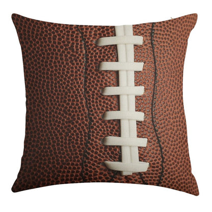 Football Linen Throw Pillow Cover