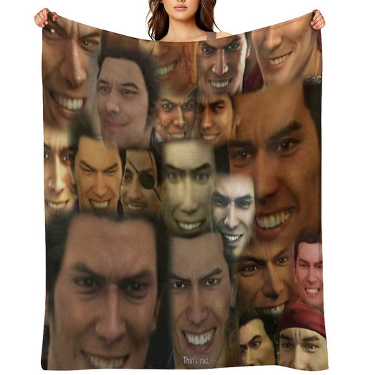 Happy Kazuma Kiryu ) Throw Blanket