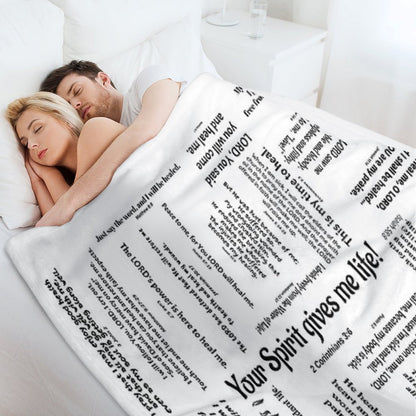 Healing Scriptures Blanket - White Throw Blanket