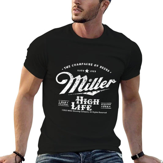 Coors Miller High Life Champagne of Beers Front And Back  Heathered Texture T-Shirt