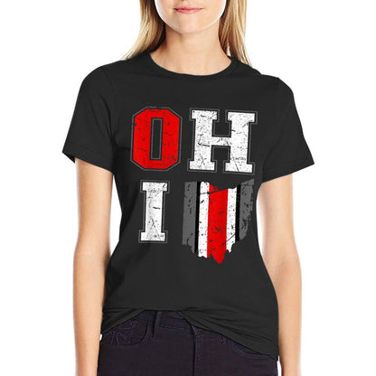 Vintage OHIO Tee State of Ohio Map Women Men  Summer-ready Fabric T-Shirt
