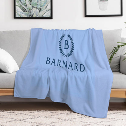 Barnard College Baby Blue Logo Throw Blanket