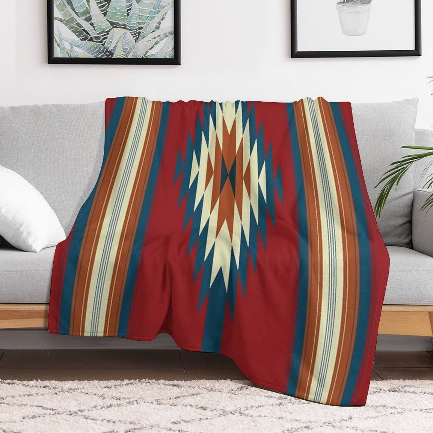 Southwestern Red Throw Blanket