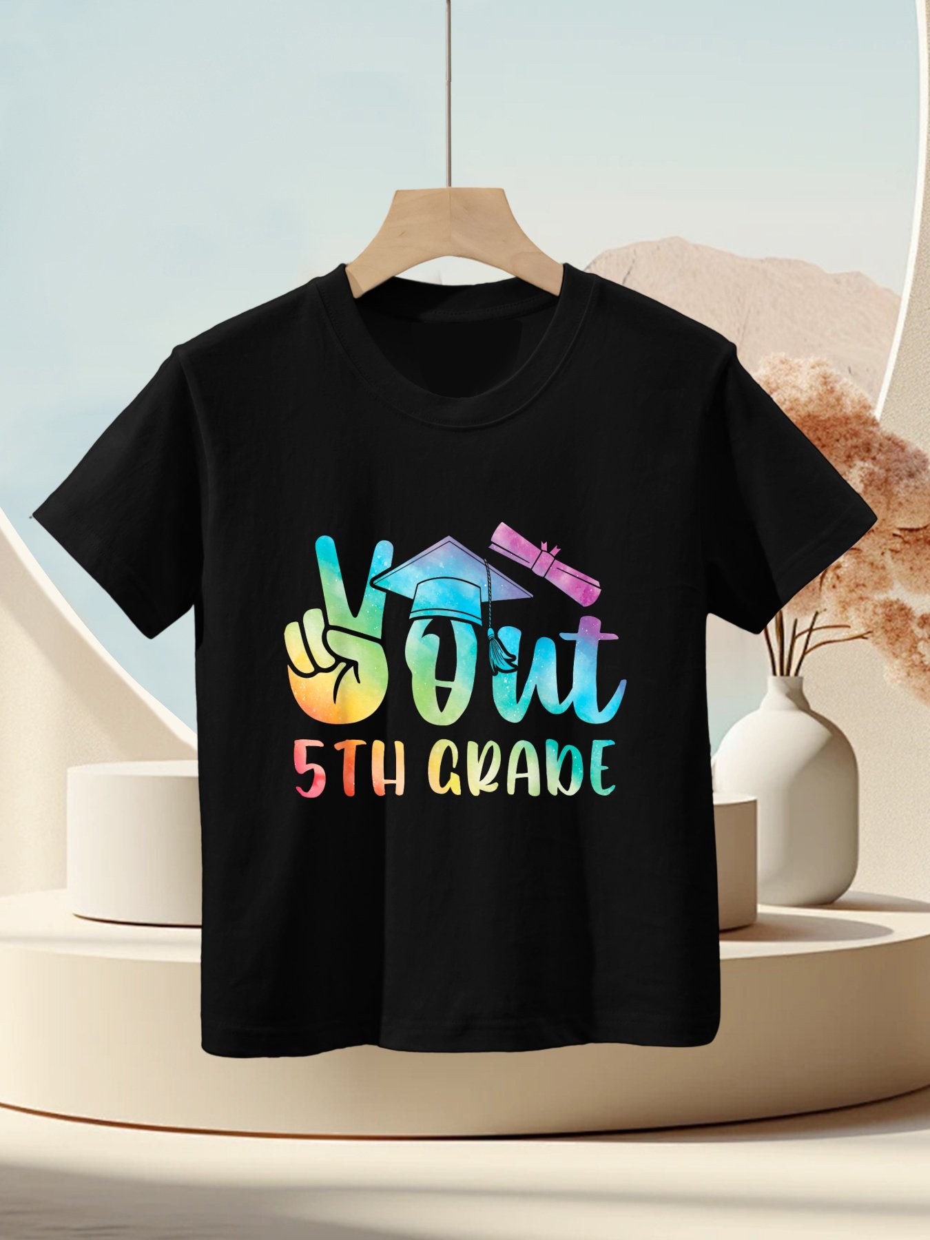Peace Out 5th Grade Graduation Shirt Tie Dye Kids Kids T-Shirt