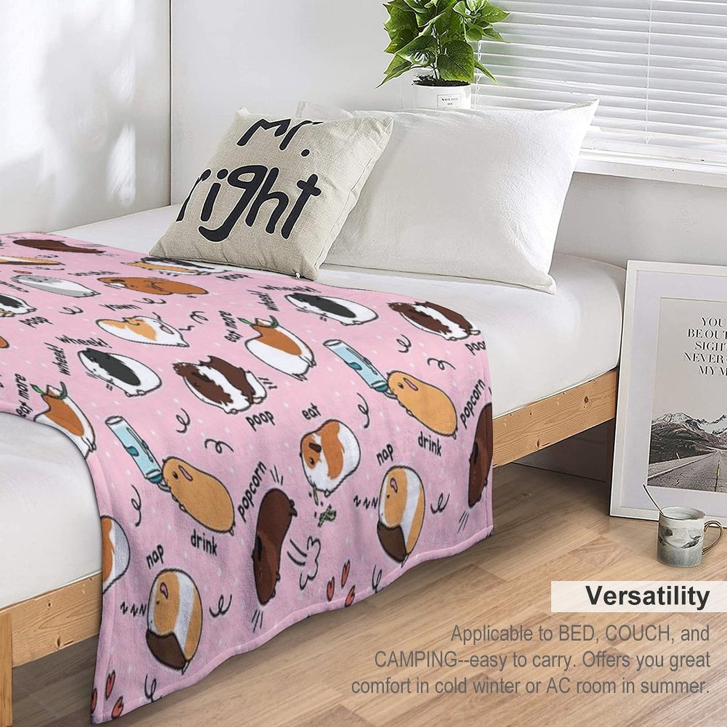 Guinea Pig Daily To-Do List - Pink Background Throw Blanket