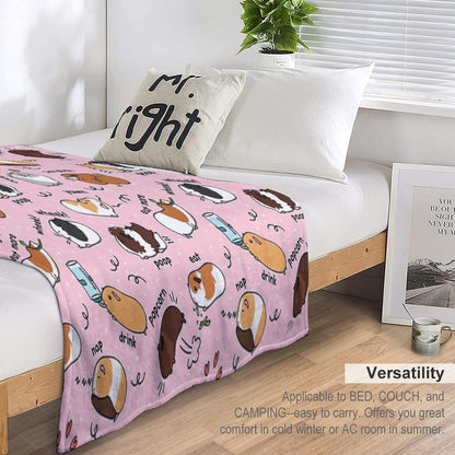 Guinea Pig Daily To-Do List - Pink Background Throw Blanket
