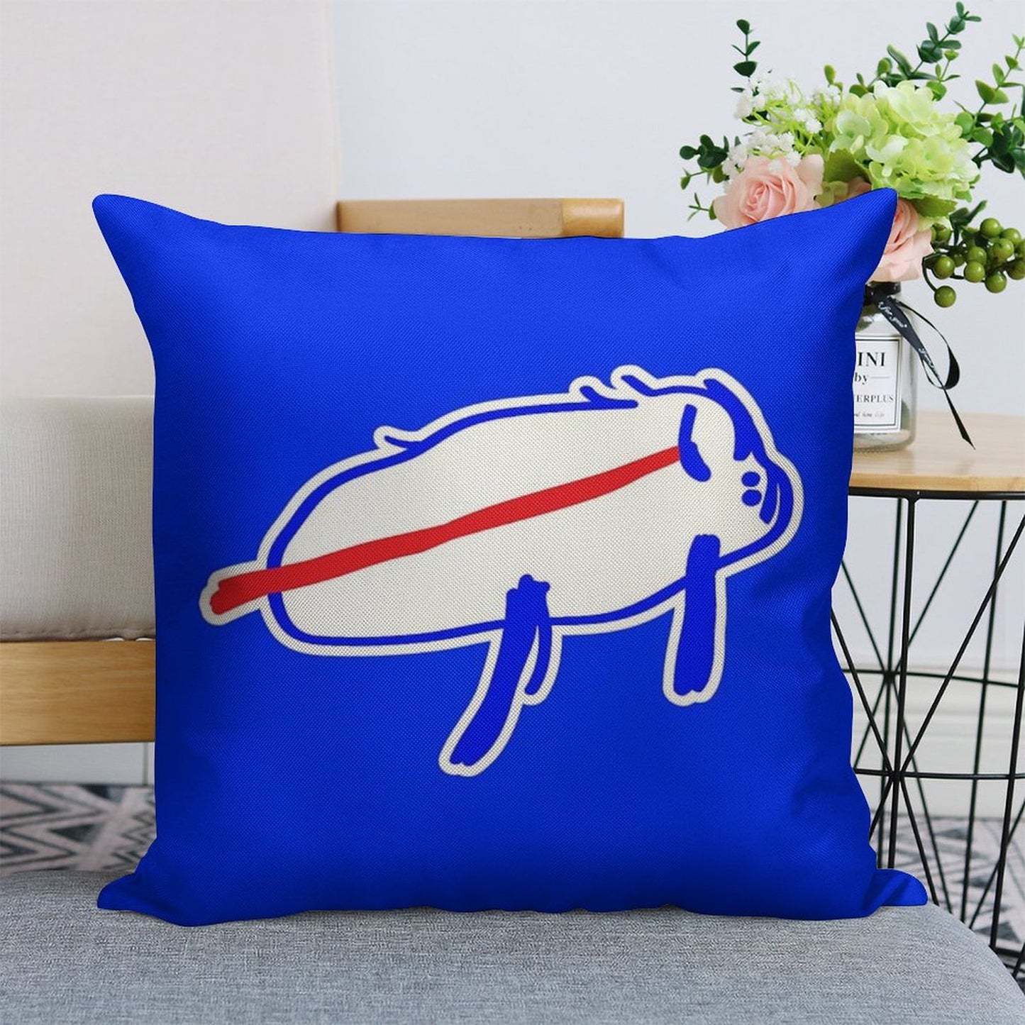 Josh Allen Drawing Linen Throw Pillow Cover