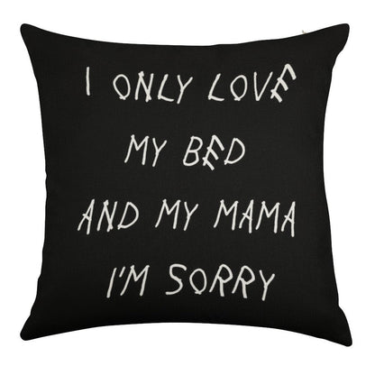 I Only Love My Bed And My Mama I'm Sorry Drake Lyrics God's Plan Linen Throw Pillow Cover