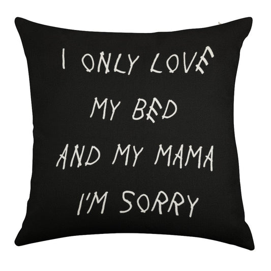 I Only Love My Bed And My Mama I'm Sorry Drake Lyrics God's Plan Linen Throw Pillow Cover