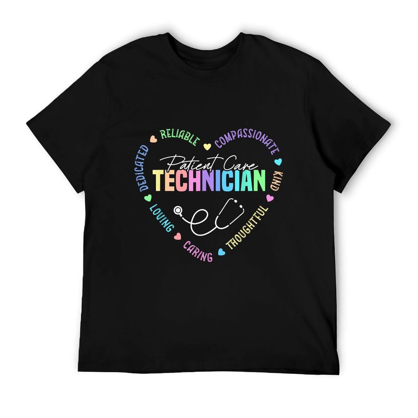Patient Care Technician Heart Stethoscope PCT T-Shirt