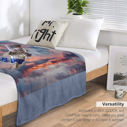 Airbus A380 - Sunset Throw Blanket