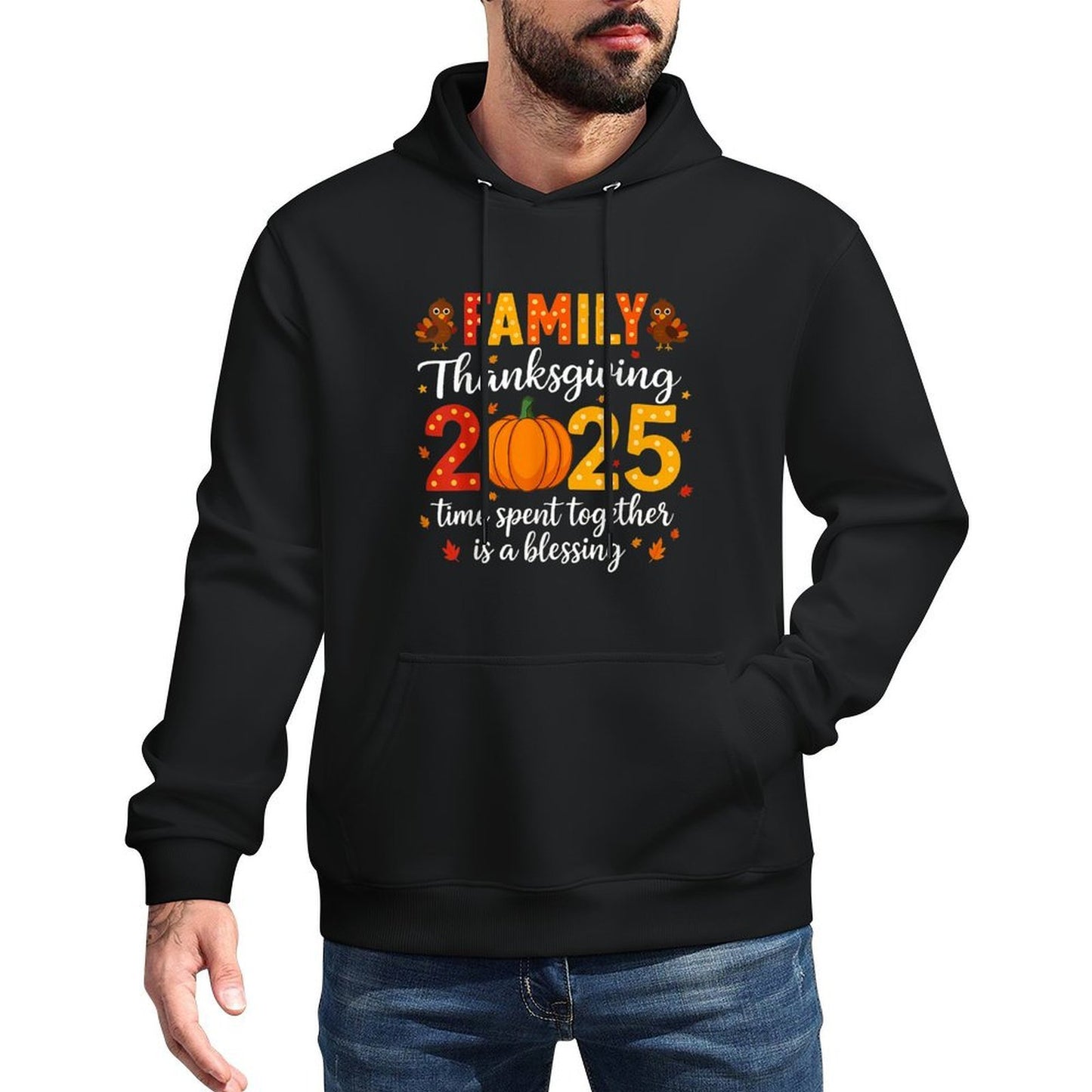 Family Thanksgivings 2025 Outfits Pajamas Matching Set Breathable Fabric Hoodie