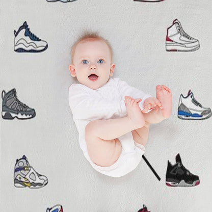 Jordan Sneaker Clock Throw Blanket