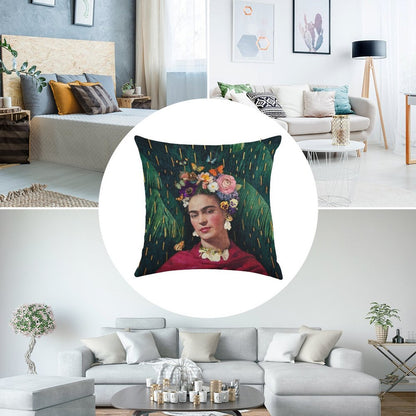 Frida Kahlo  World Women's Day Linen Throw Pillow Cover