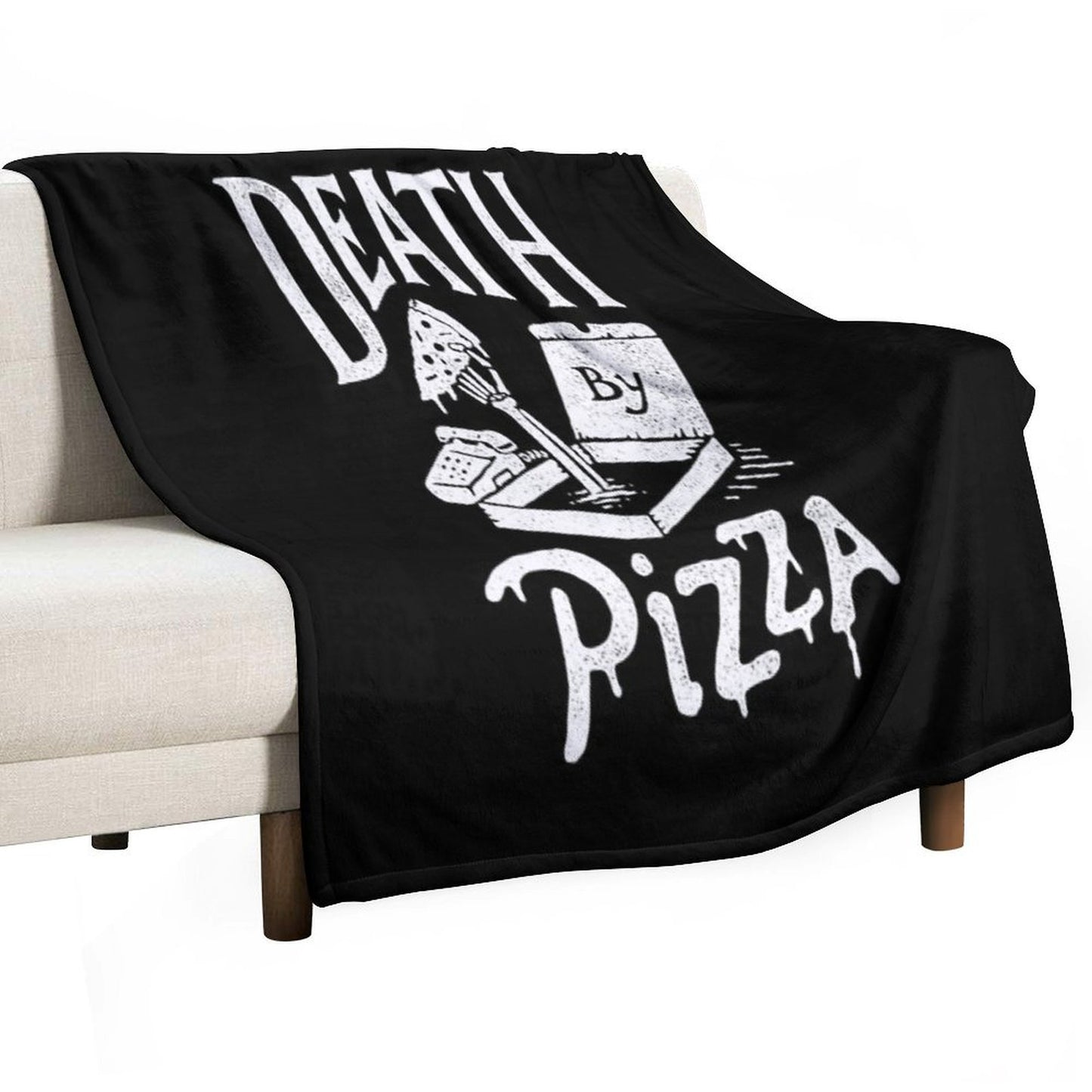 Death By Pizza Throw Blanket