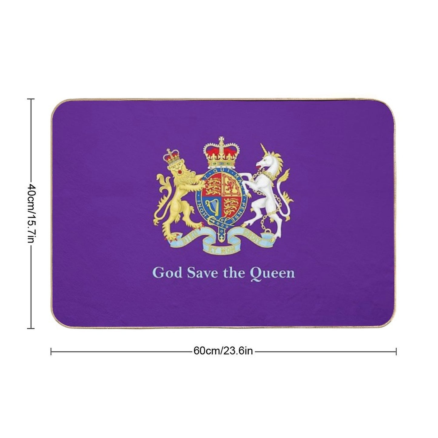 Royal Coat of Arms, Queen Elizabeth, British Monarchy Bath Mat