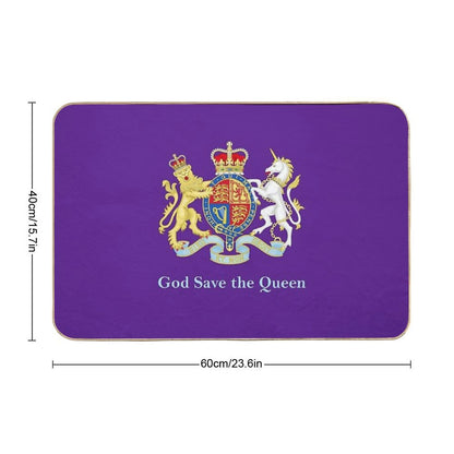 Royal Coat of Arms, Queen Elizabeth, British Monarchy Bath Mat