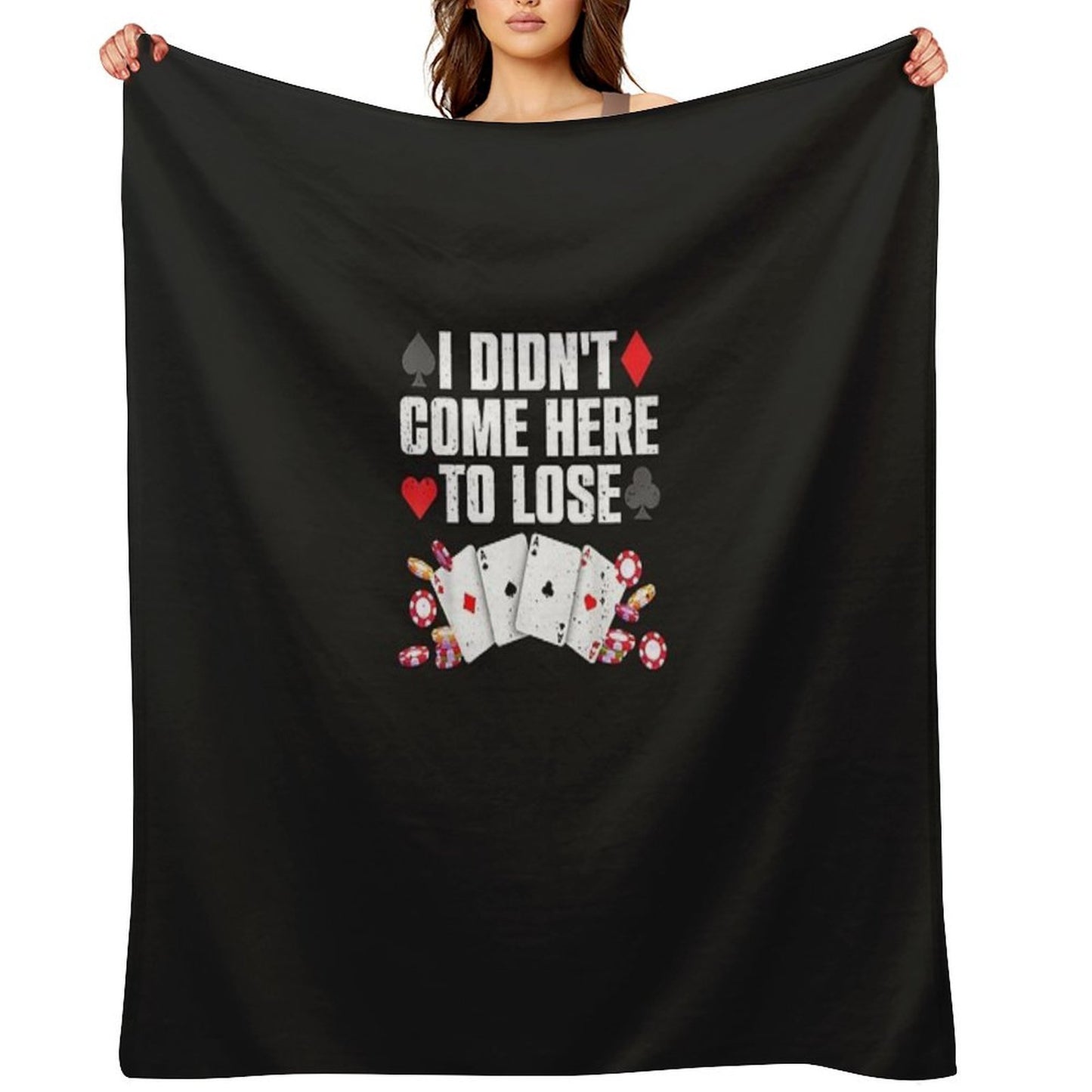 Cool Poker Player Art For Men Women Casino Lover Gamblers Throw Blanket