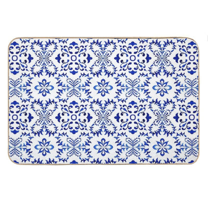 Azulejo Portuguese Tile Watercolor Artwork 19 Bath Mat