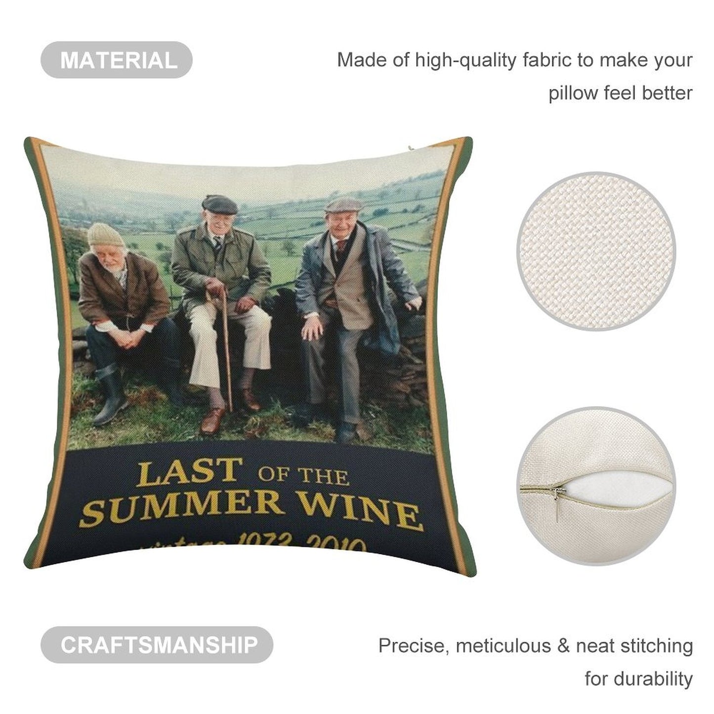 Last of The Summer Wine Linen Throw Pillow Cover