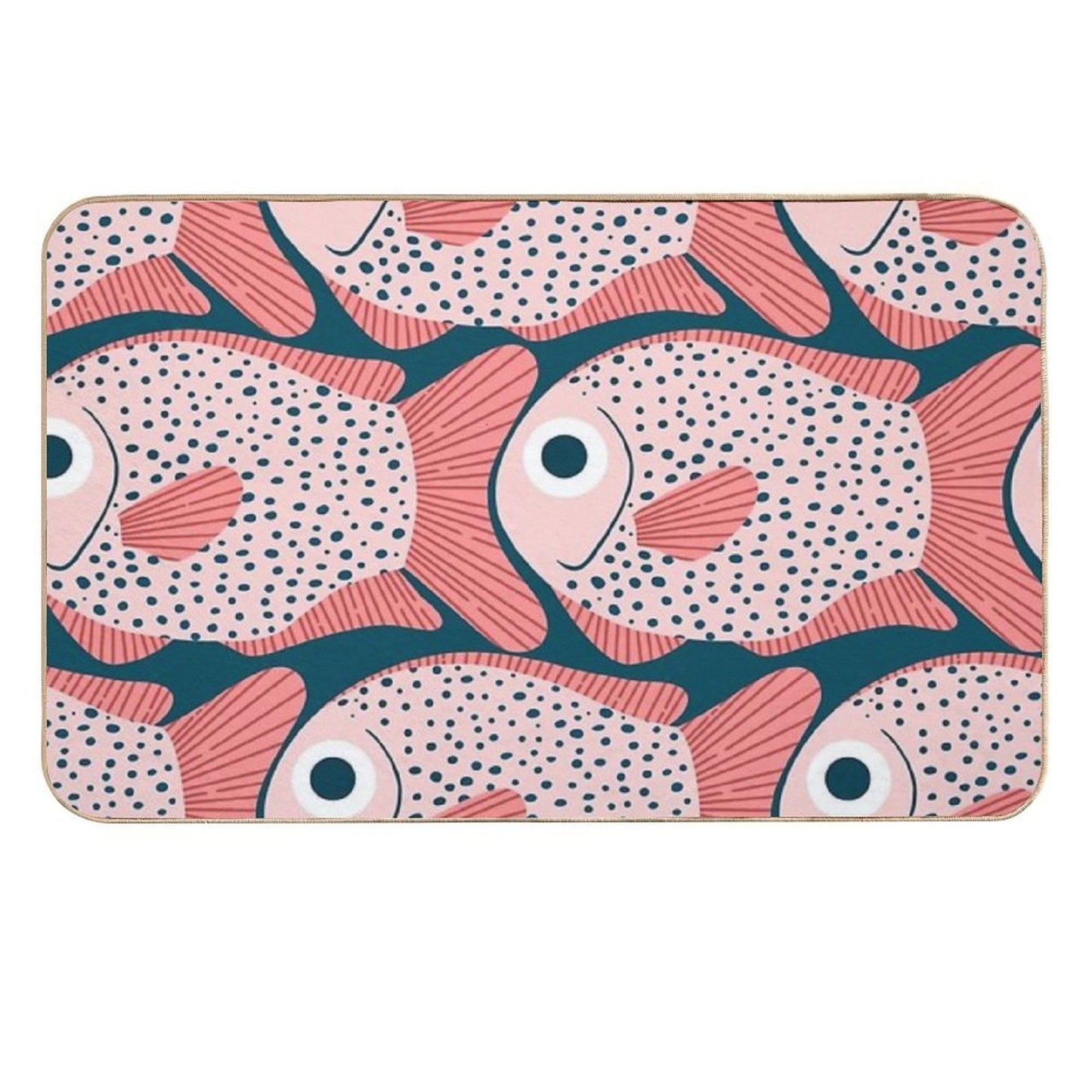 Fish Pattern  Pet-Safe Bath Mat