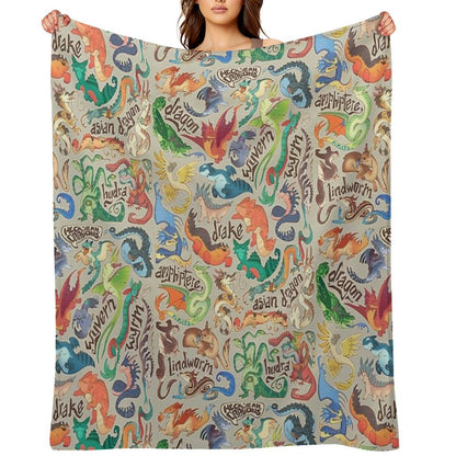 Mini Dragon Compendium Throw Blanket