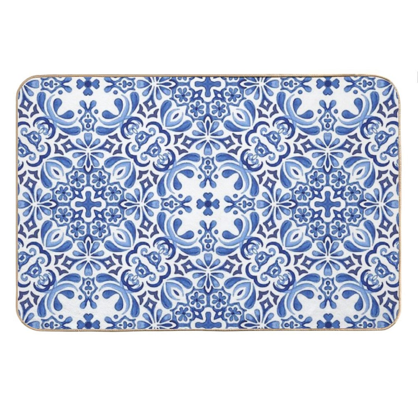 Mediterranean Mosaic Tiles  Azulejos Bath Mat