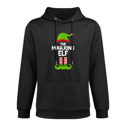 Funny The Mahjong Elf Christmas Family Party Pajama Adjustable Hood Hoodie