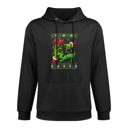 Funny 67 Christmas Pajamas Six Seven Meme Brainrot Machine Washable Hoodie