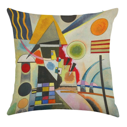 Kandinsky  Swinging Linen Throw Pillow Cover