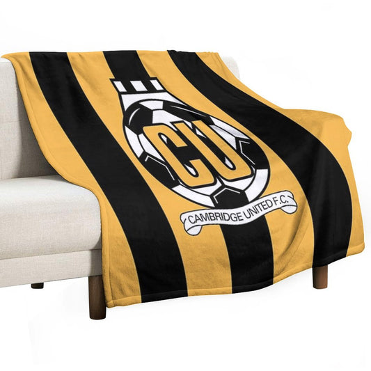 Cambridge United FC Logo - Stripes Throw Blanket