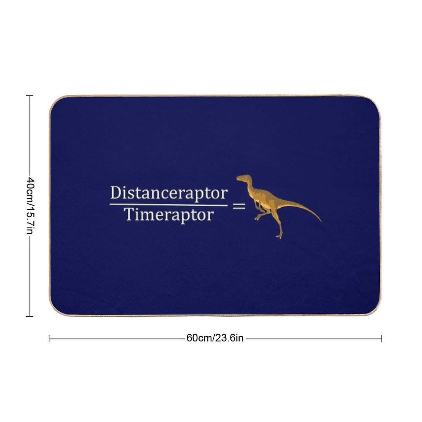 Velociraptor Math - Funny Dinosaur Velocity Formula Bath Mat