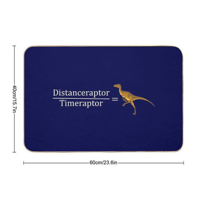 Velociraptor Math - Funny Dinosaur Velocity Formula Bath Mat
