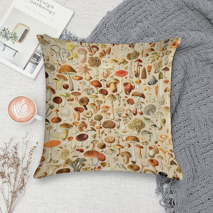 Vintage Mushroom Designs Collection Soft Warmth Comfort Throw Pillow