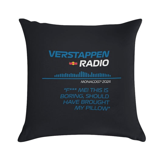 Verstappen Radio Monaco - Pillow Soft Hidden Zipper Throw Pillow