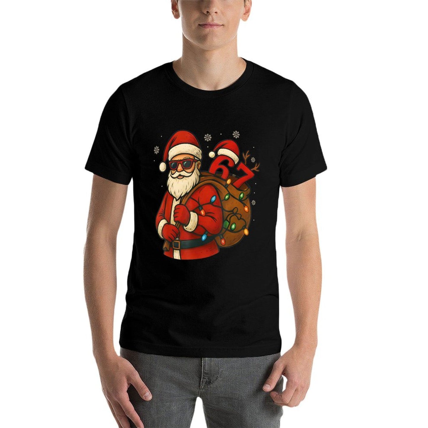 67 Christmas Funny Six Seven Meme Santa Claus Men Boys Kids  Breathable T-Shirt