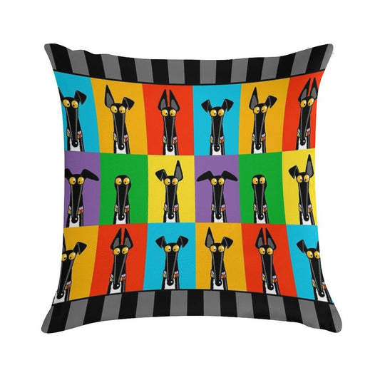 Greyhound Semaphore with Border Soft Home Decor Throw Pillow
