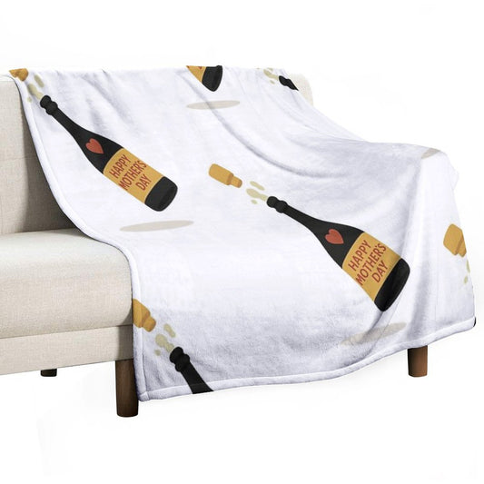 Simple Mom Cheers Symbol, Modern Mother's Day Wishes Throw Blanket