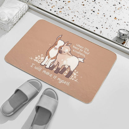 When It's Hard to Find Kindness, I Will Make It Myself Baby Goats  Odorless Bath Mat