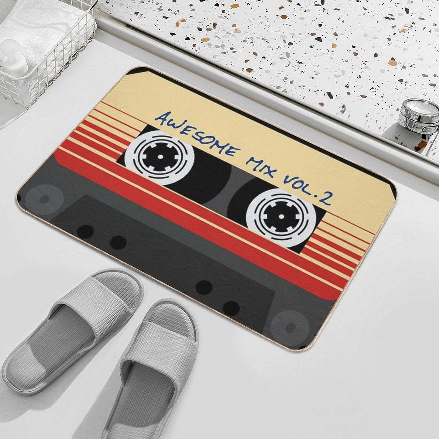 Awesome, Mixtape Vol 2, Cassette, Retro, Bath Mat