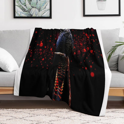 Red Tailed Black Cockatoo Throw Blanket