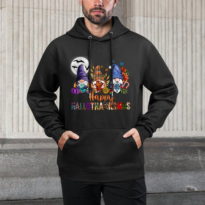 Halloween Thanksgiving Christmas Happy HalloThanksMas Gnome Moisture-Wicking Hoodie