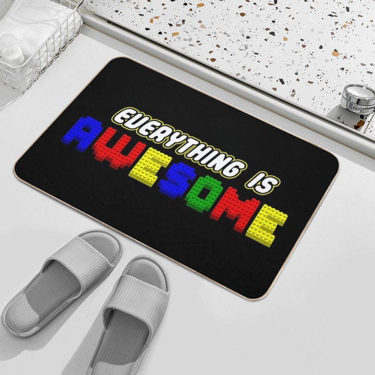 Everything Is Awesome (in 3D) Bath Mat