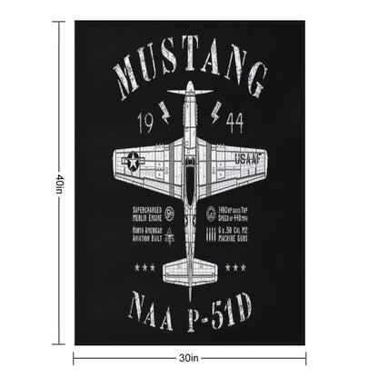 P-51 Mustang Throw Blanket