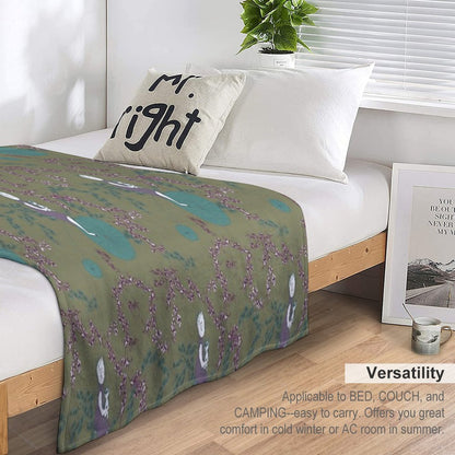 My Cat And I Riding Our Bikes Throw Blanket