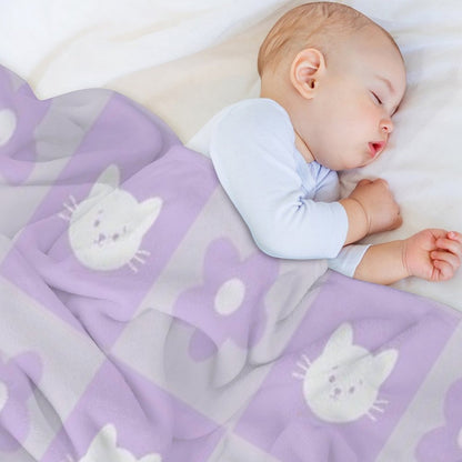 Kitten And Flowers Throw Blanket