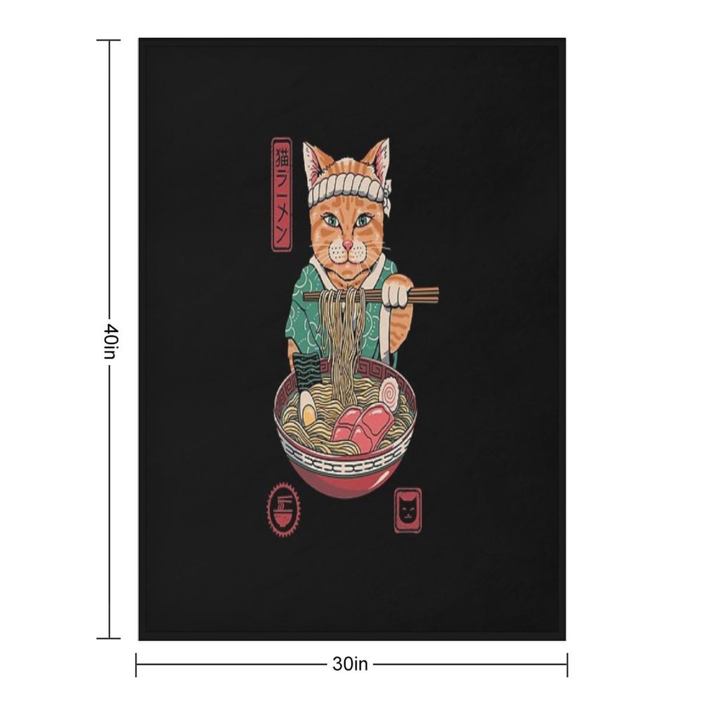 Neko Ramen Throw Blanket
