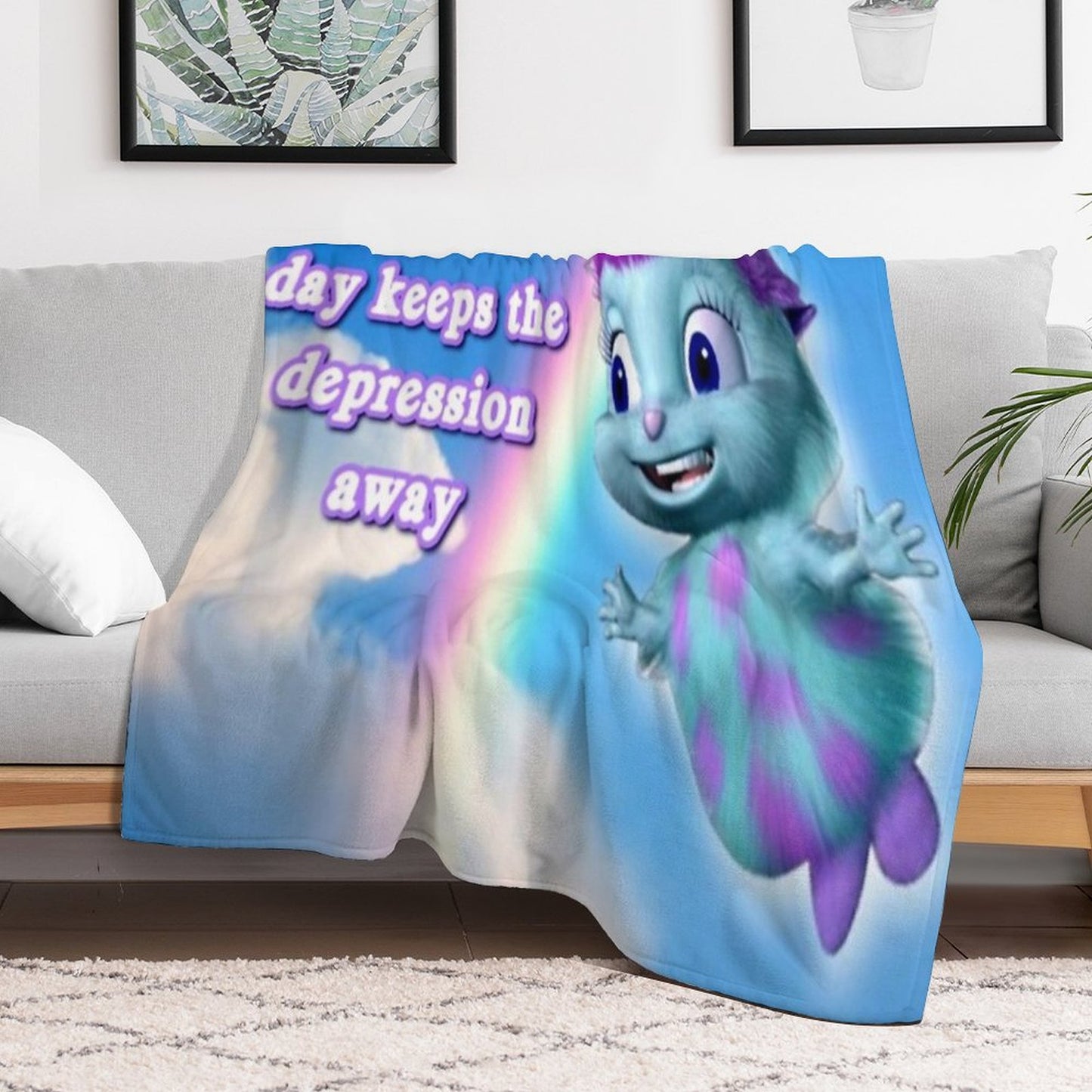 A Bibble A Days Keeps The Depression Away Throw Blanket