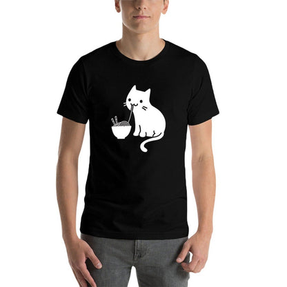 Cute Cat Eating Ramen  Durable T-Shirt
