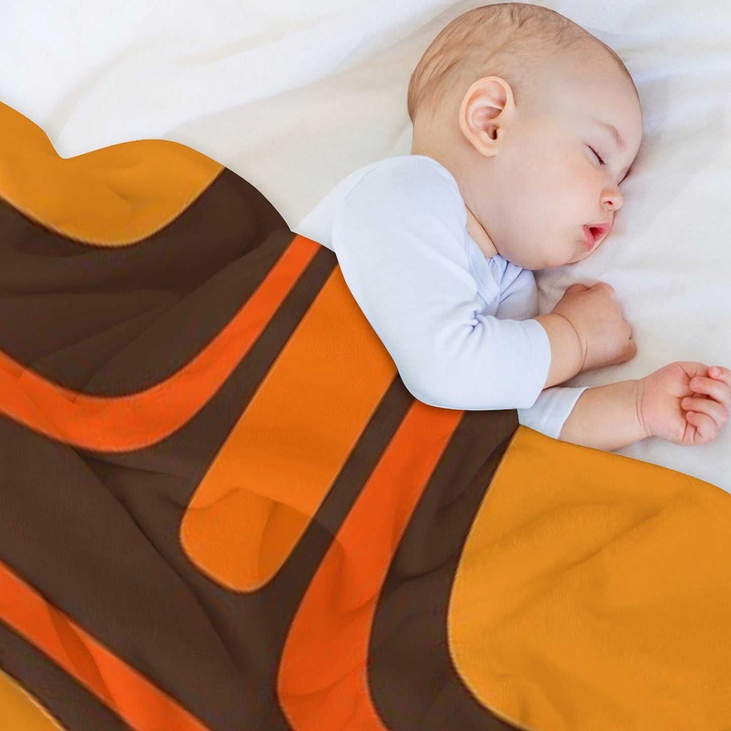 Palm Springs Retro Mid-Century Modern Abstract Pattern in 70s Brown And Orange Throw Blanket